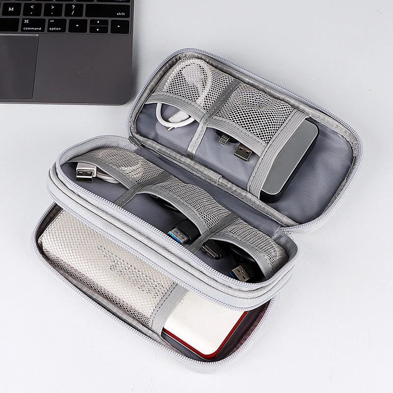 Custom Electronic Organizer Small Carry case Travel Cable Organizer Bag for Hard Drives Cables Phone USB Chargers Zippered Pouch (60770565019)