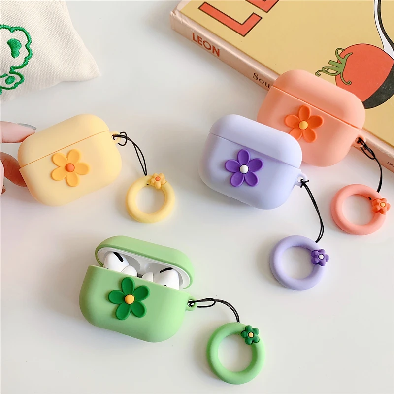
Manufacturer wholesale sunflower wireless headset cover Cute Cartoon air 2 pod Case earphones silicone pods Pro 3 case headphone 