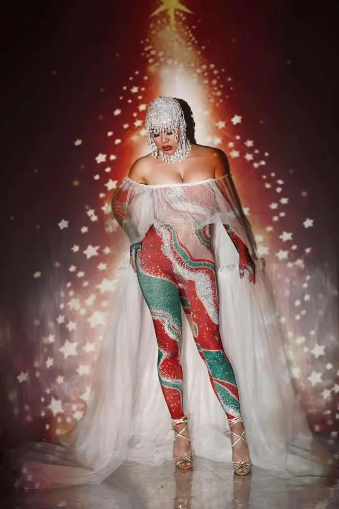Men Women Christmas Elf Suit Sexy Nightclub Stage Dance Wear Party Dancer Costume