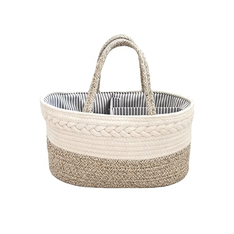 Closet Storage Bins Desk Basket Organizer Baby Nursery Organizer Large Storage Basket Cute Cotton Rope Basket
