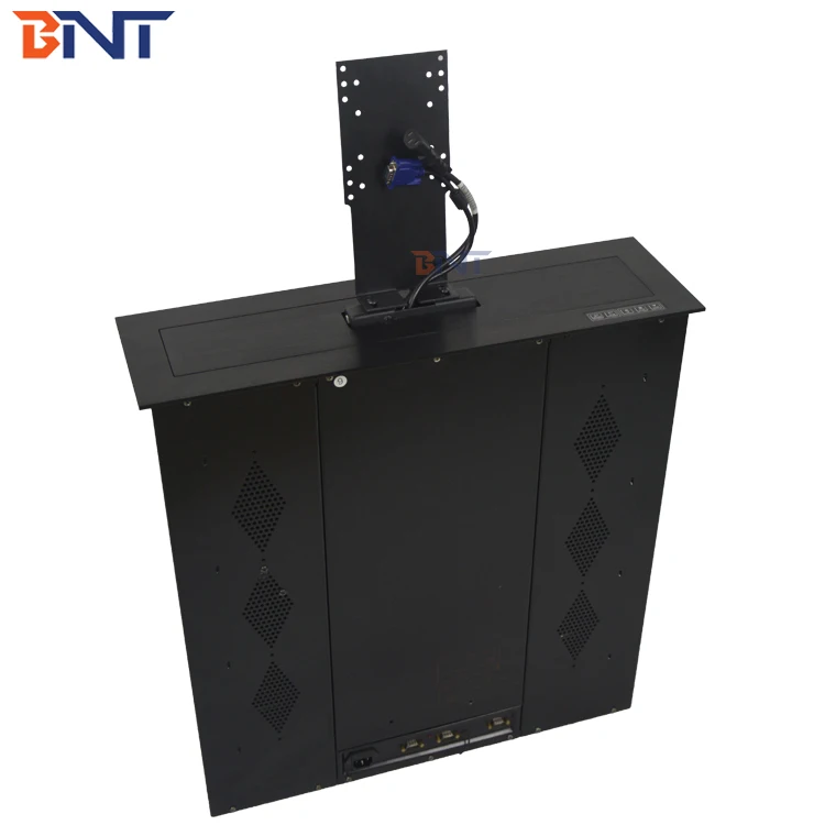 Conference Desktop Retractable Computer LCD Monitor Motorized Lifting Mechanism with Remote Control