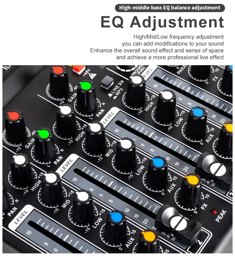 Best small audio mixer 6 channel with MP3 ,U Dish, 48V Phantom for streaming the Pocket Maestro of Audio Mixing