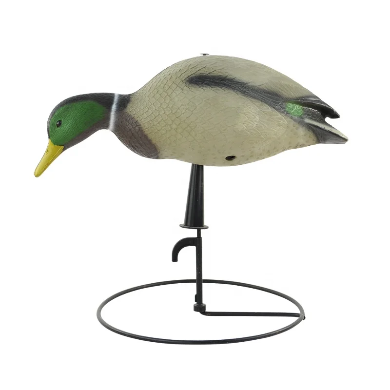 
Plastic Shell Duck Decoy With Iron Hoop Pedestal For Hunting 