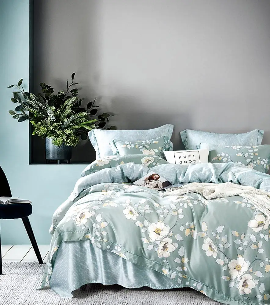 
TENCEL QUALITY WITH FLOWER DESIGN BEDDING SET 