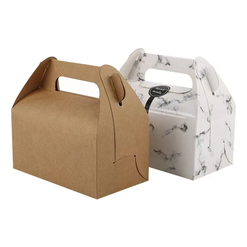 Custom Printed Food Safe Cake Puff Takeaway Pastries Packing Boxes Kraft Pastry Packaging Paper Box With Window