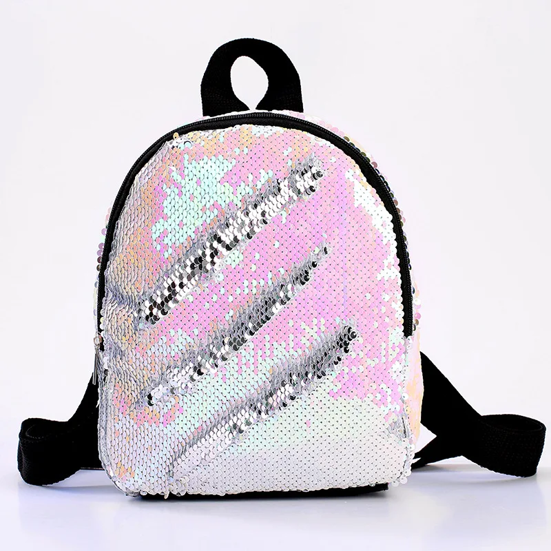
Designer Glitter Sequin Backpack Student Custom School Bag Mini Travel bag for girls 