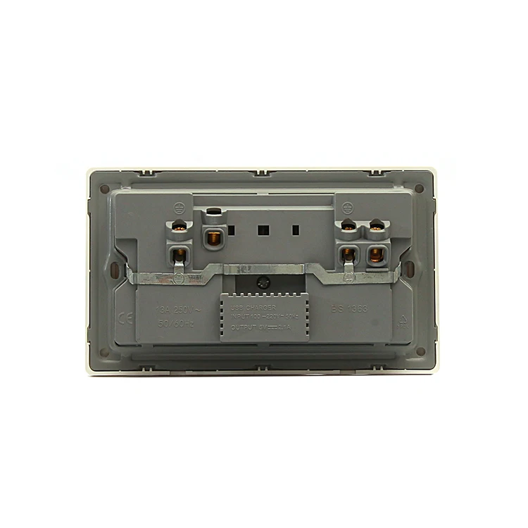 10 Pin Dual Universal Power 2 Gang Multi Functional Socket Receptacle Outlet Twin Usb Plate Wall Socket With Usb