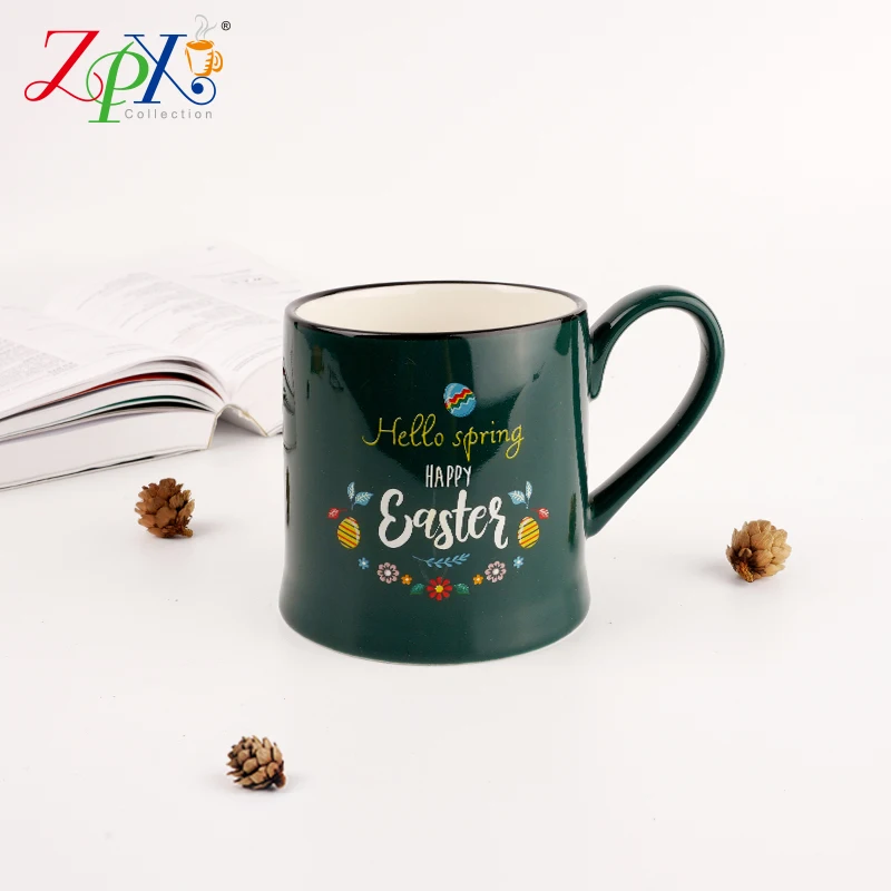 New Bone China Enamel Custom Logo Ceramic Mugs Easter Ceramic Cup Mug Rabbit Porcelain Coffee Cup