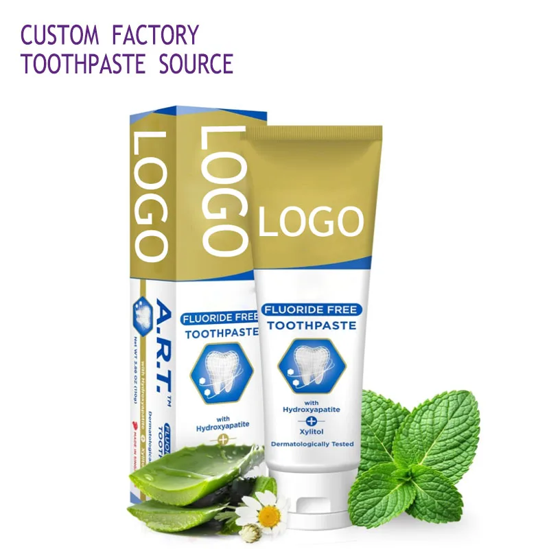 Customized Your Logo Fluroide Free SLS Whitening Stain Removal Mint Toothpaste For Adults