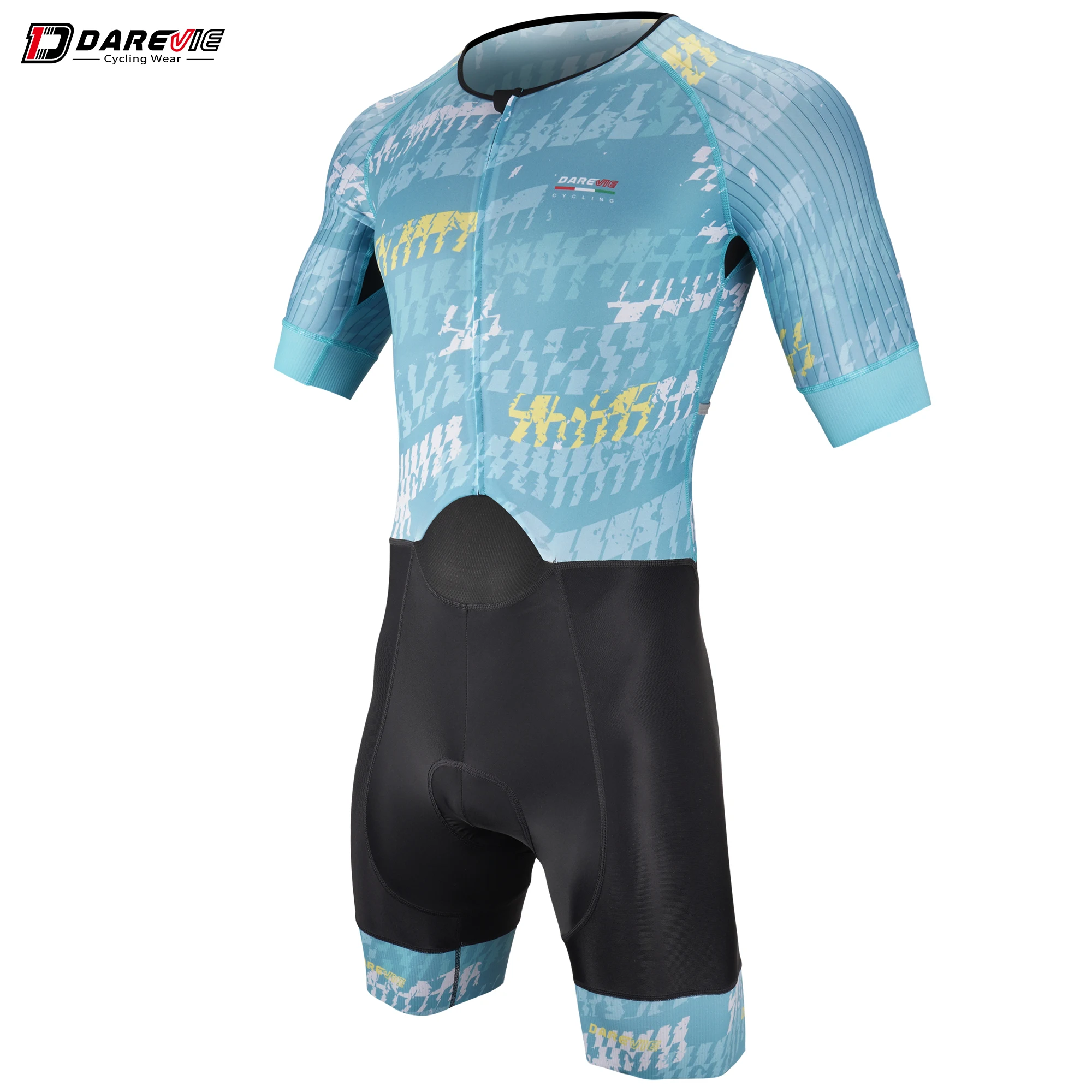 Darevie Custom Breathable Durable Quick Dry Men Short Sleeve Triathlon Wear Tri Suit Manufacturers Oem