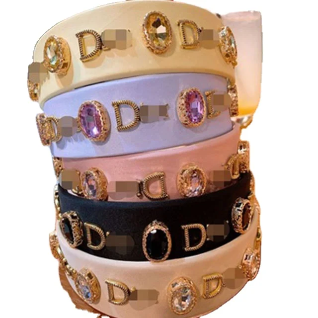 New Ladies Fashion Hairband Alloy Baroque Rhinestone Headband Designer Hairband