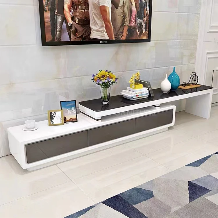 High gloss white storage tv stand cabinet coffee tea table tv units