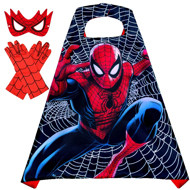 CM249 3pc Kids Party Favors Children Spider Capes Mask and Gloves Suit for Boy and Girls Halloween Party Spiderman Capes Costume