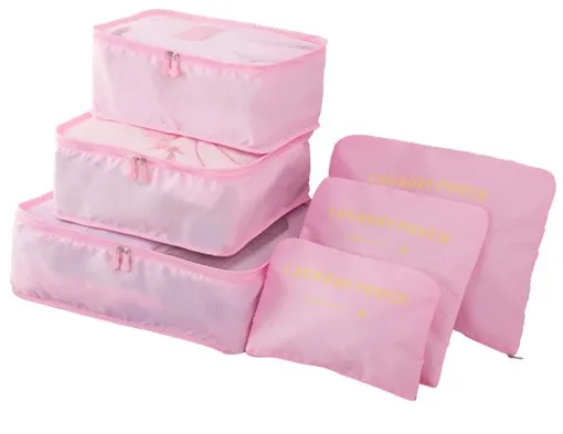 Low Moq Fashion 6 Pcs Compression Luggage Organizers Travel Bag Personal Packing Cubes Wholesale Organizer