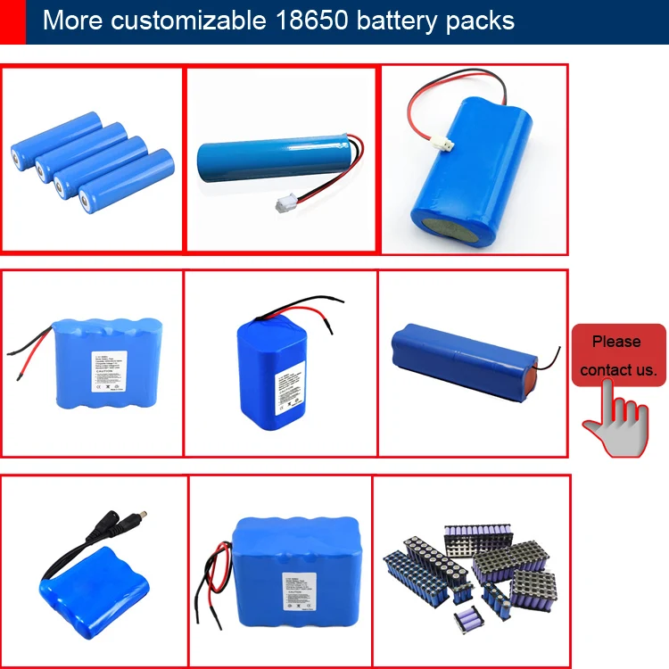 Customized Cylindrical Cell Battery Pack  3.7 volt 18650 Lithium Battery 3500mah 3.7V for Laptop with Wires PCB and Connectors