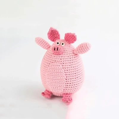 Creativity Cute Pink Pig Baby Animal Handmade Baby Crochet Knitting Toys Decorations