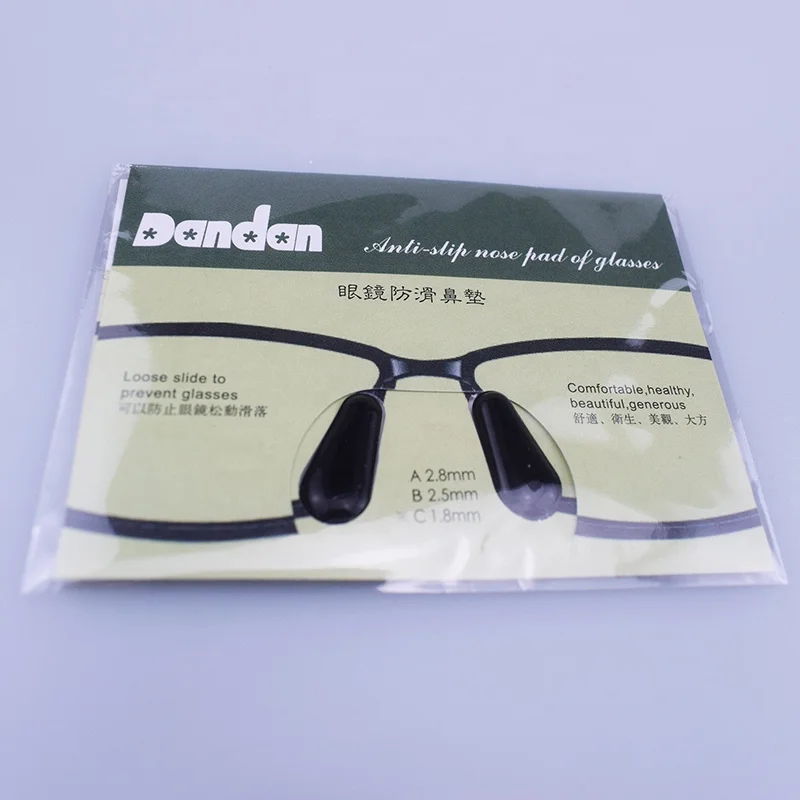 Anti slip waterdrop silicone glasses nose pad with Dandan paper card