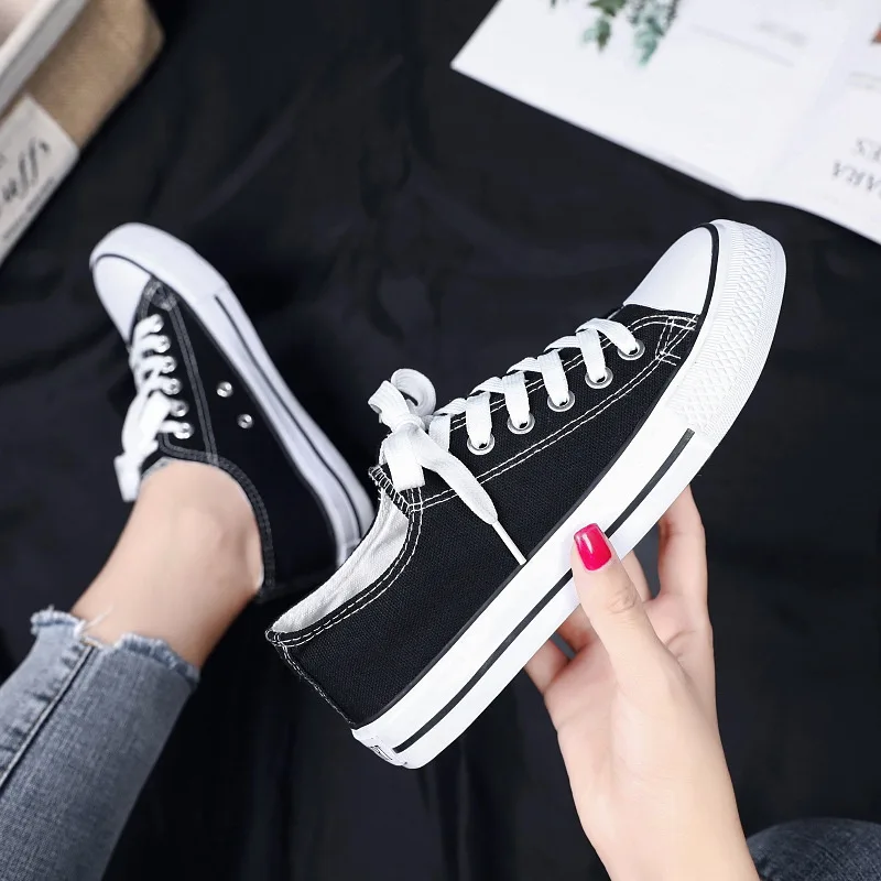 New Design China Supplier Canvas Student Sneakers White HY3370