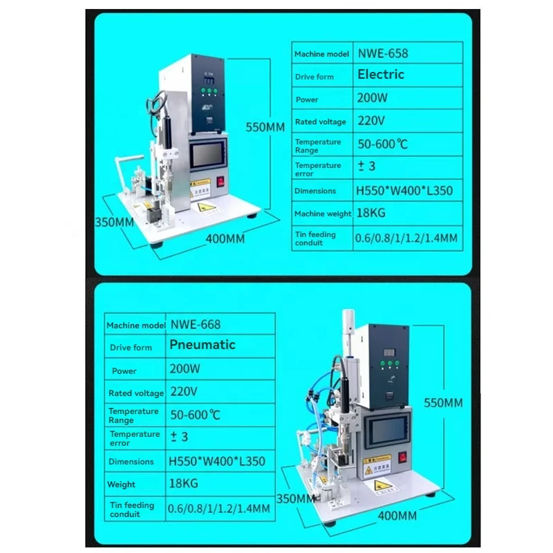 Semi-automatic Soldering Machine Internal Heating Electric Soldering Iron USB Charging Cable Wire Connector 200W