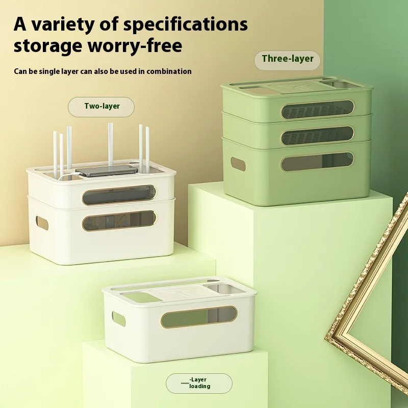 Wireless Light Cat Placement WiFi Router and TV Set-Top Box Storage Rack Socket Cable Arrangement Storage Boxes & Bins