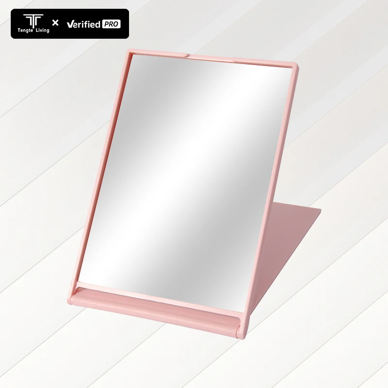 Wholesale Fashionable Mini Desktop Makeup Mirror Customizable Folding Plastic Mirror Feature Small Size