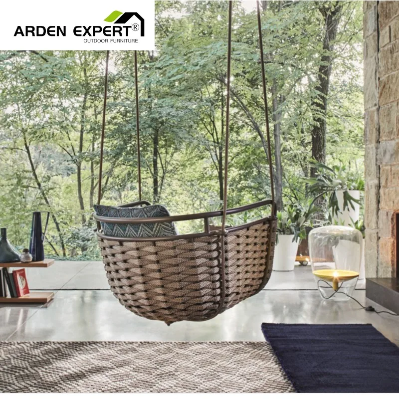 Hotel Hanging Pods Outdoor Rope Hanging Chair Rattan Swing Egg Chairs