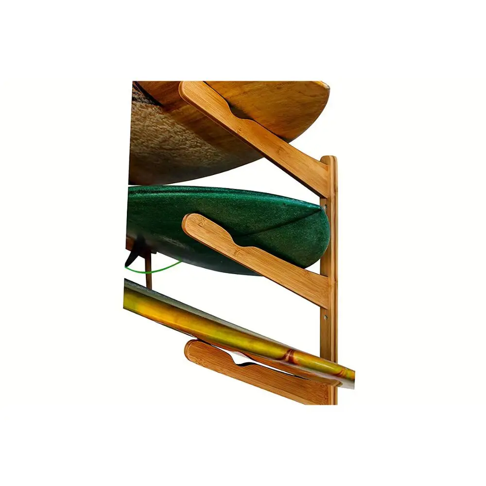 Surfboard bamboo surfboard rack wall mounted display rack for surfboard long board and short board