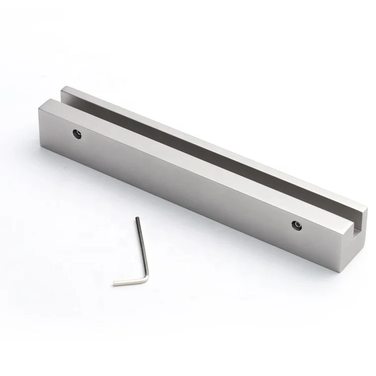 China Factory High Quality Wall Mount Metal Aluminium Satin Finish Glass Accessories Sign Holder with Clamp