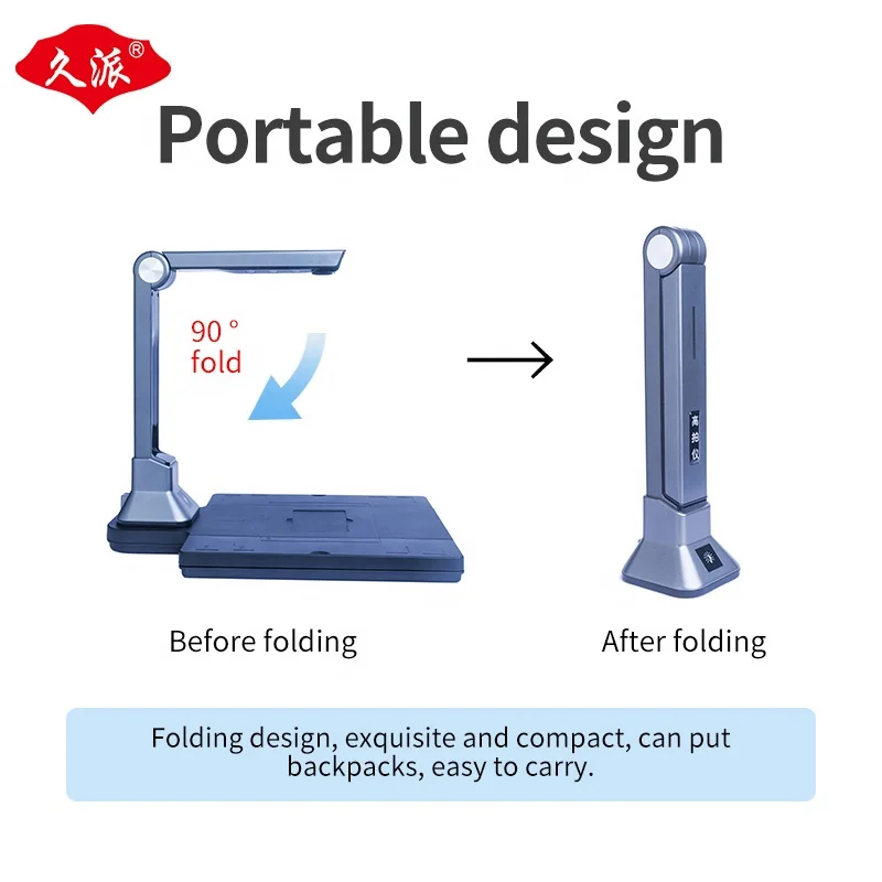 High-definition 10-megapixel books scanned into A4/A5 video booth Home Teaching Office portable document hard base scanner