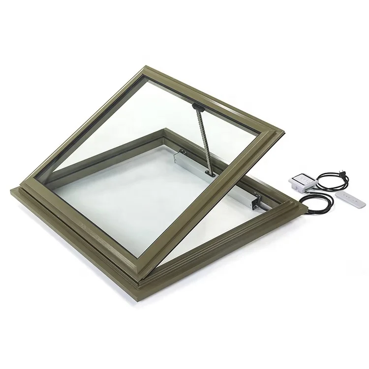 XBH 1 Set MOQ 100% Waterproof  Aluminium Frame Automatic Electric Home Roof Hatch Access Windows Skylights