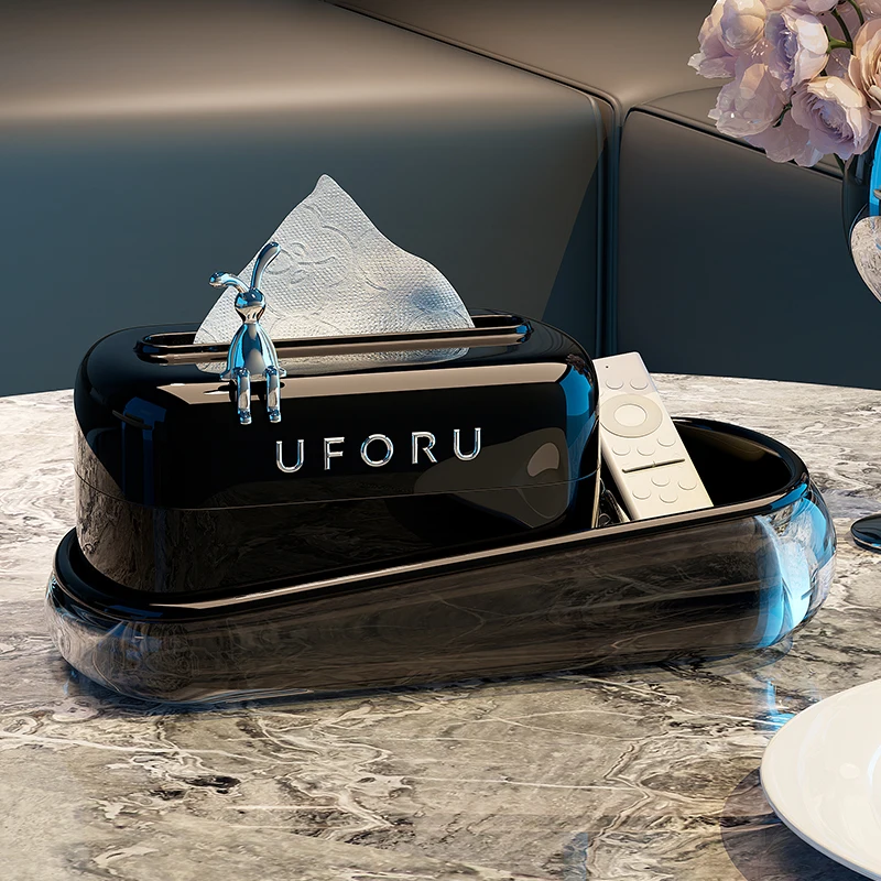 Wholesale Creative Ceramic Tissue Box Cover Napkin Box Removable Plastic Tissue Holder for Restaurant Hotel
