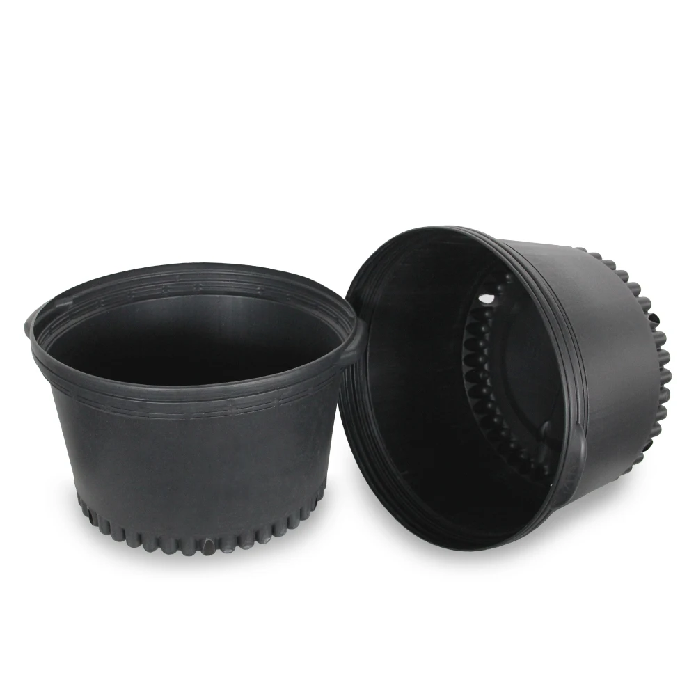 cheapest lightweight flower pot black nursery pot plastic gallon pots