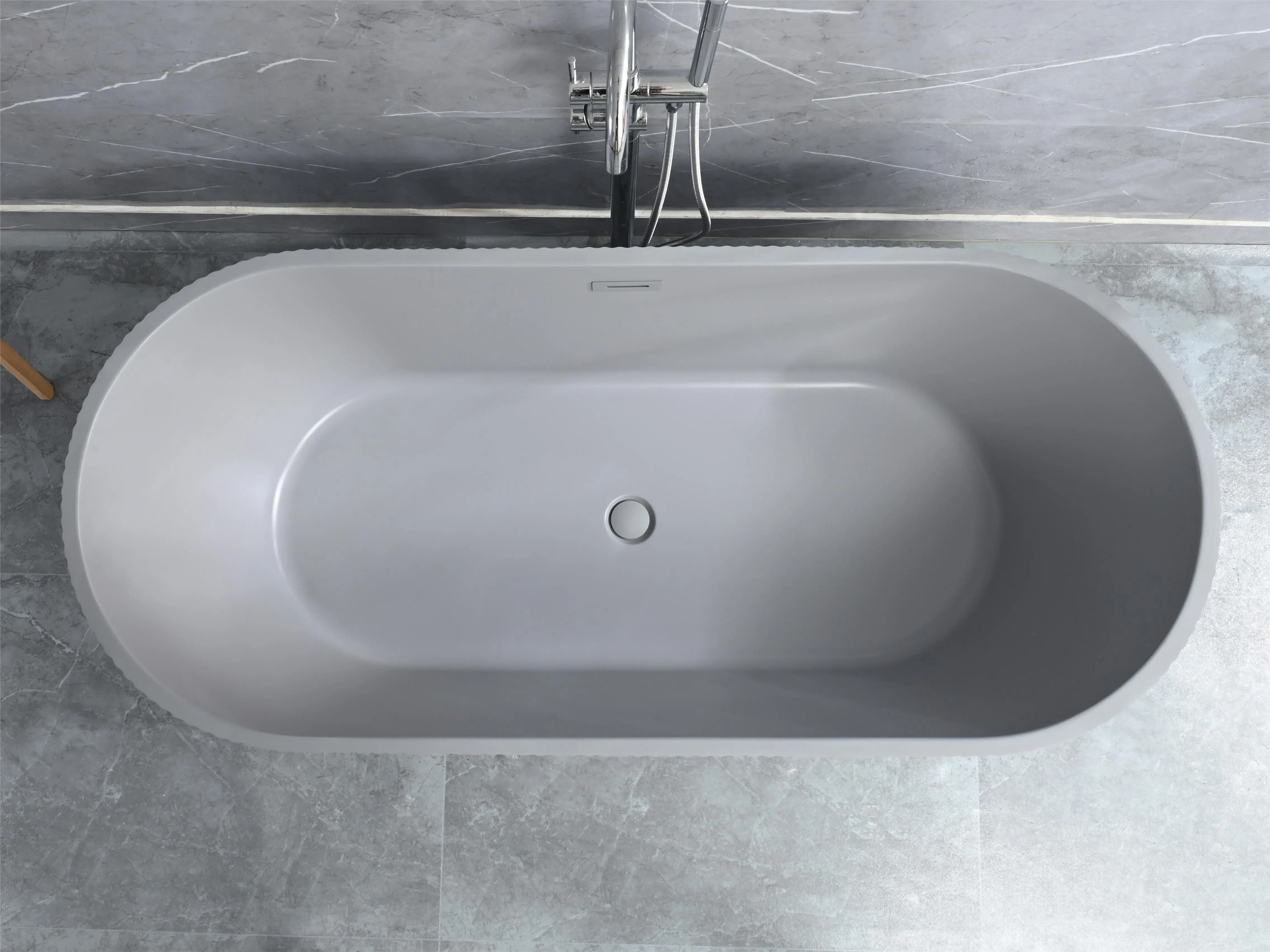 Customized Size Matt Grey portable bathroom free standing deep soaking showers adults bath tubs