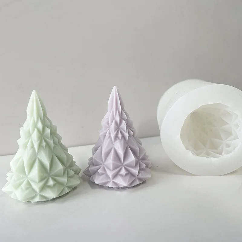 Wholesales Christmas Decoration Tree Candle Mold Food Grade Silicone Chocolate Mold, Polymer Clay, Wax Reusable