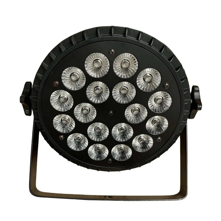 Aluminum Diecast 18x18W RGBWA+UV 6in1 LED par wash par LED Flat Par Can Lighting for Party KTV Disco DJ Lamp
