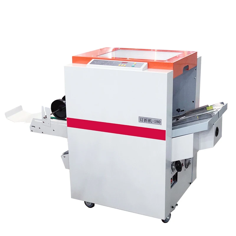 Automatic booklet maker  paper folding machine wire stitching and folding machine