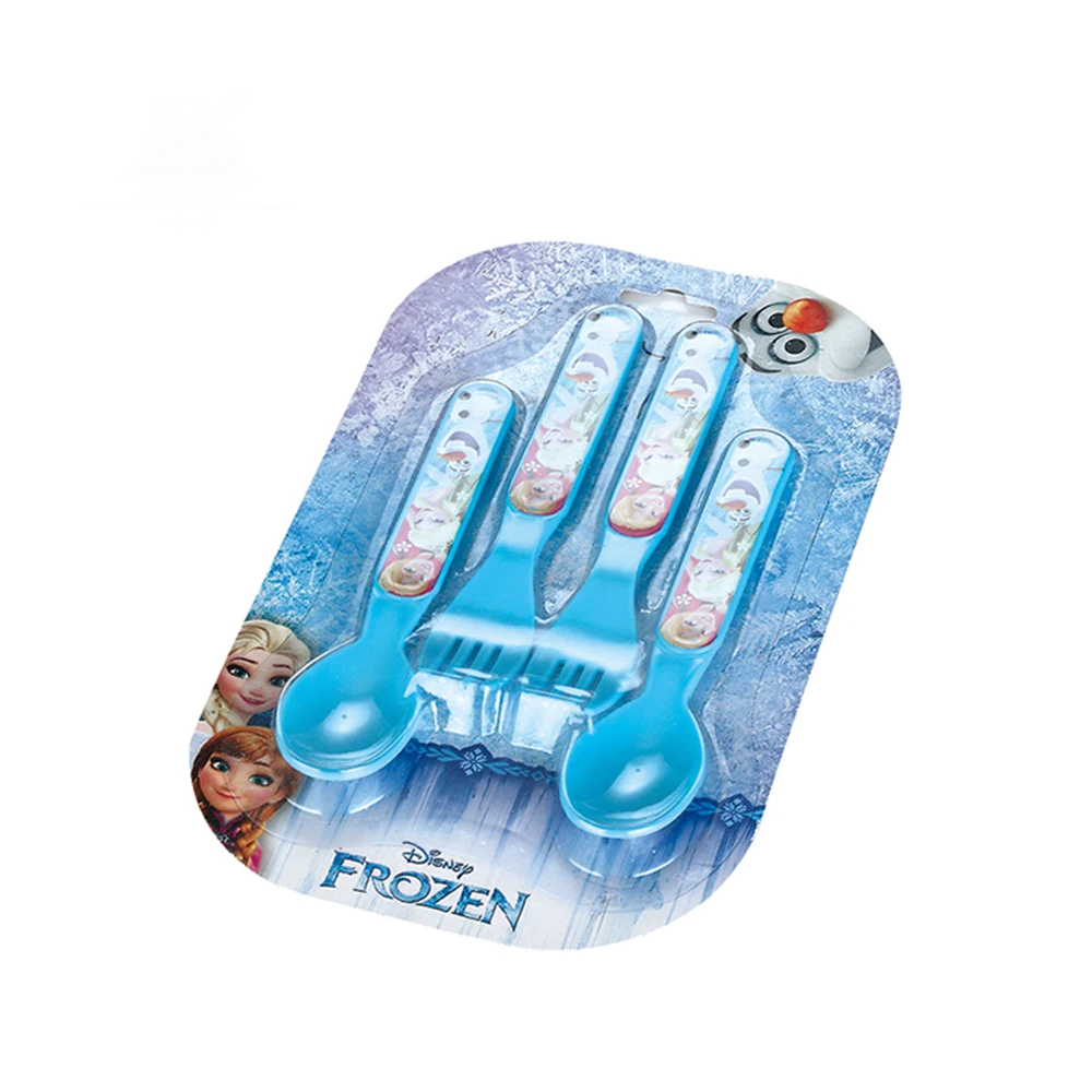 Wholesale Cheap Price Reusable Cartoon PP Plastic Fork Spoon Gift Set Colorful tableware with Travel-friendly Packaging for Kids
