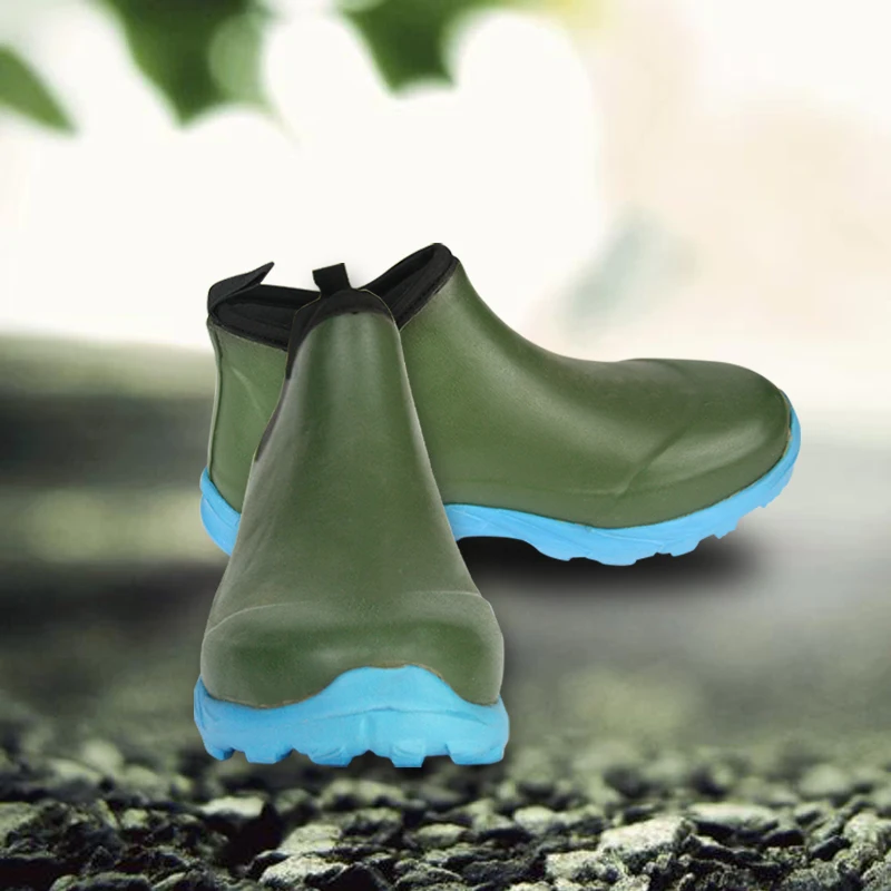 EVA Sole Waterproof Wellington Ankle Rubber Garden Shoes Chelsea Rain Boots for Ladies