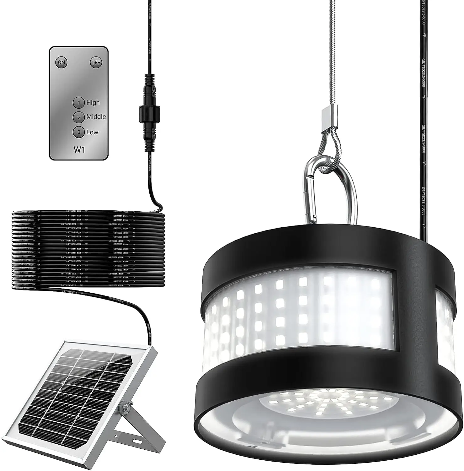 Solar Powered  LED Outdoor Hanging Lantern with Dusk to Dawn Solar Pendant Lights for gazebo