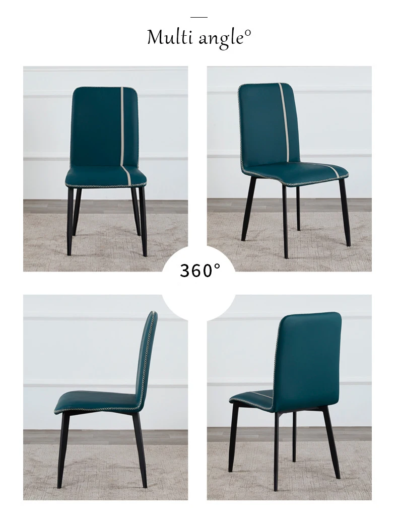 Modern Upholstered Factory Dining Chairs Leather High Back Coffee Chairs for Dining Room PU Leather Dining Restaurant Chair