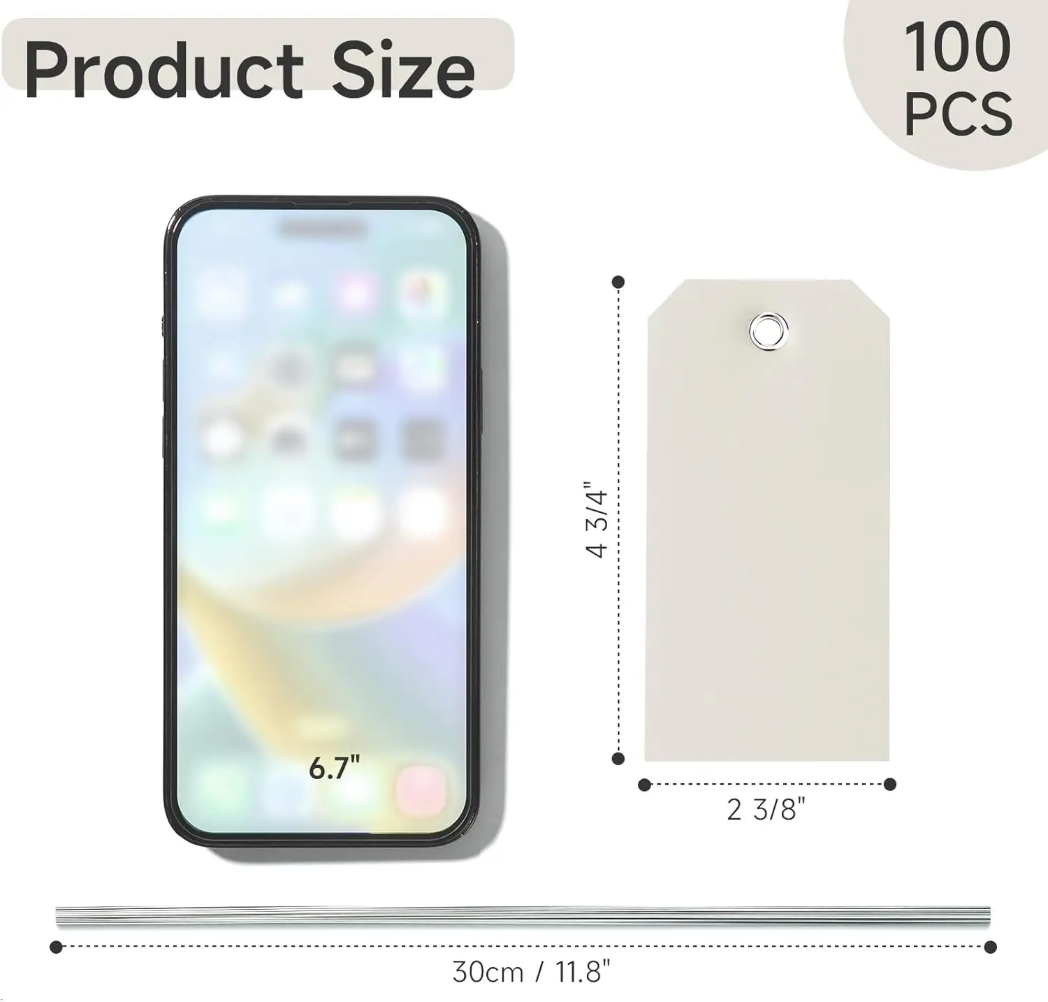 Plastic Shipping Tags with Wires Blank Labeling Waterproof with Reinforcement Hole Durable Wire Labels Stacking