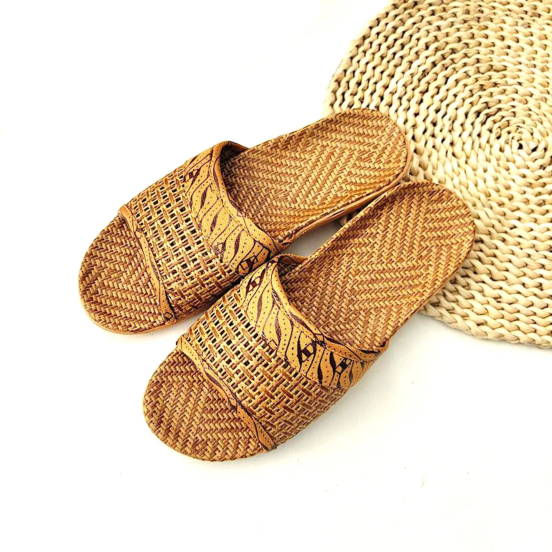 Summer bamboo woven sandals and slippers home straw mats cool slippers