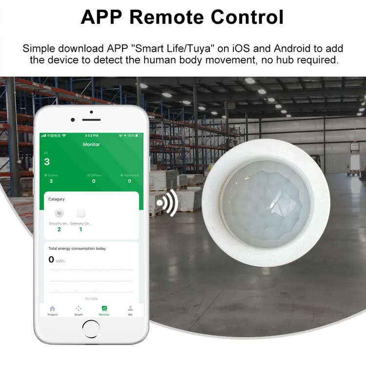 Zigbee human movement wireless tuya smart occupation motion pir personal alarm sensor