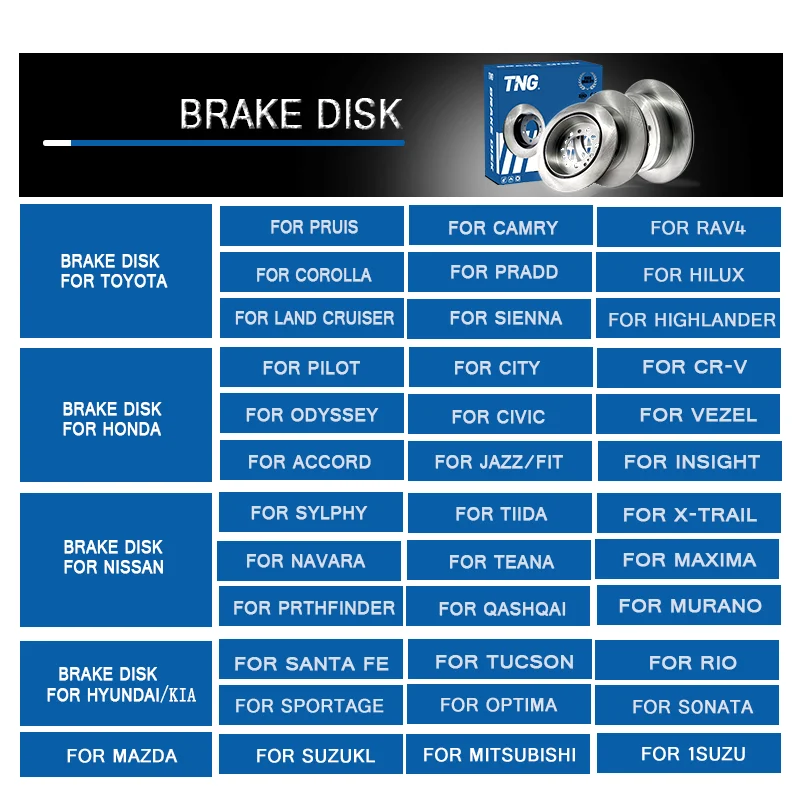 Suppliers Auto Parts accessories Brake Disc 43512-47030 for TOYOTA PRIUS NHW20