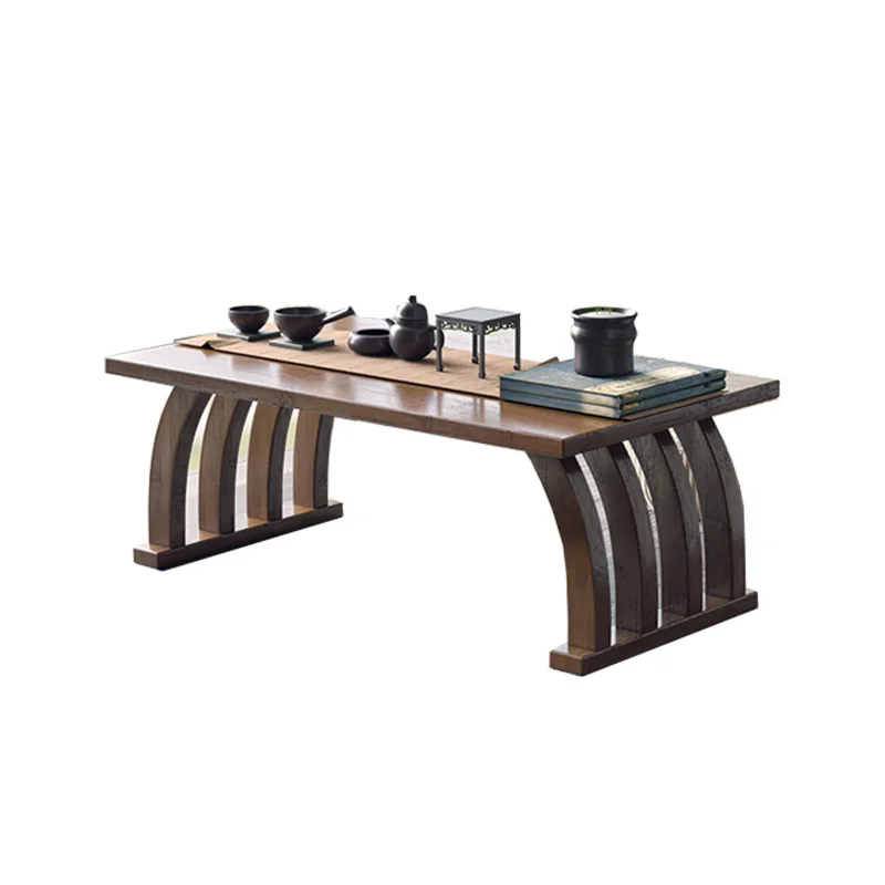 Custom  Japanese Tea Table Tatami Table  arc-shaped  Bamboo Bay Window  Coffee Table