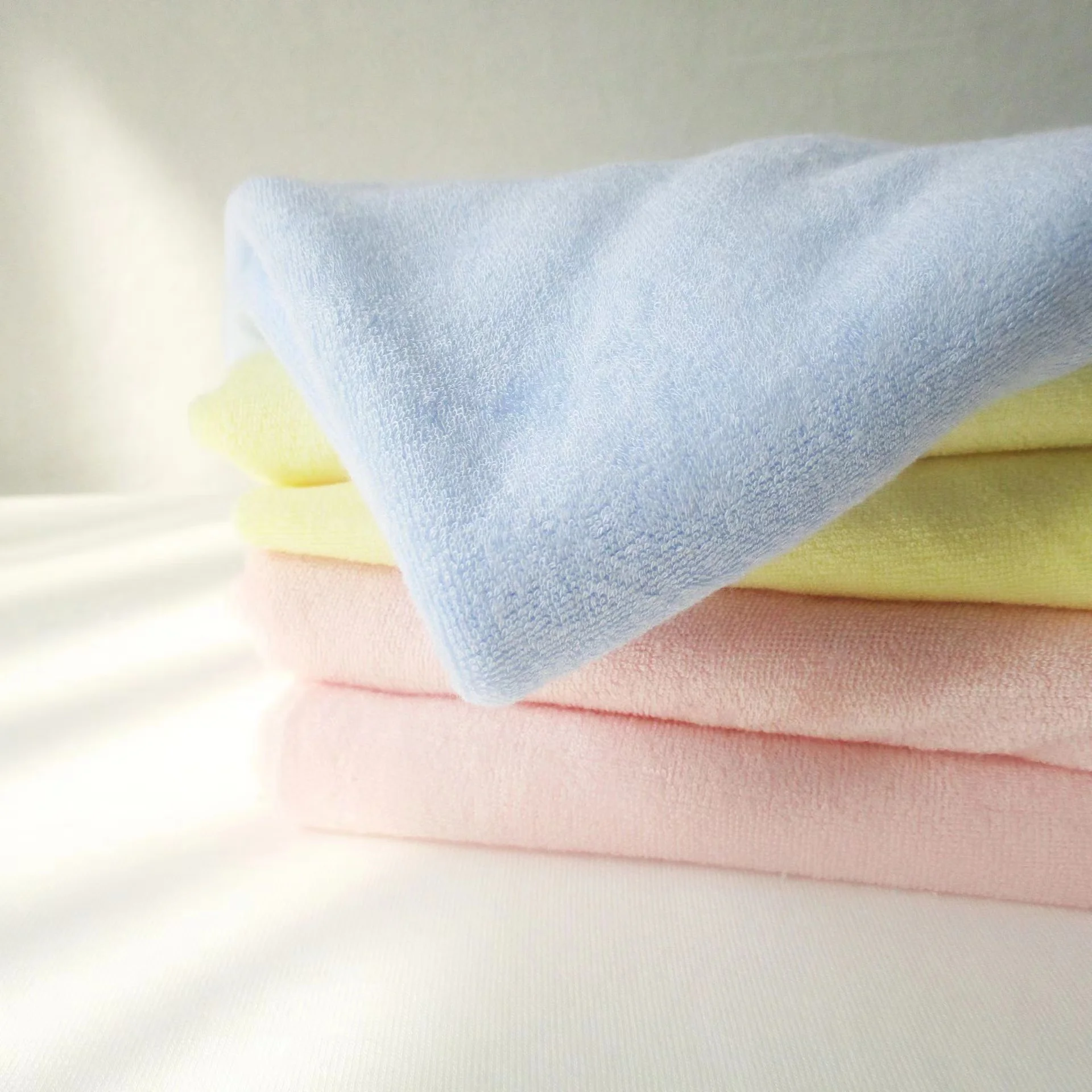 Anti-microbial bamboo fiber polyester single terry knitted fabric for towel can custom color