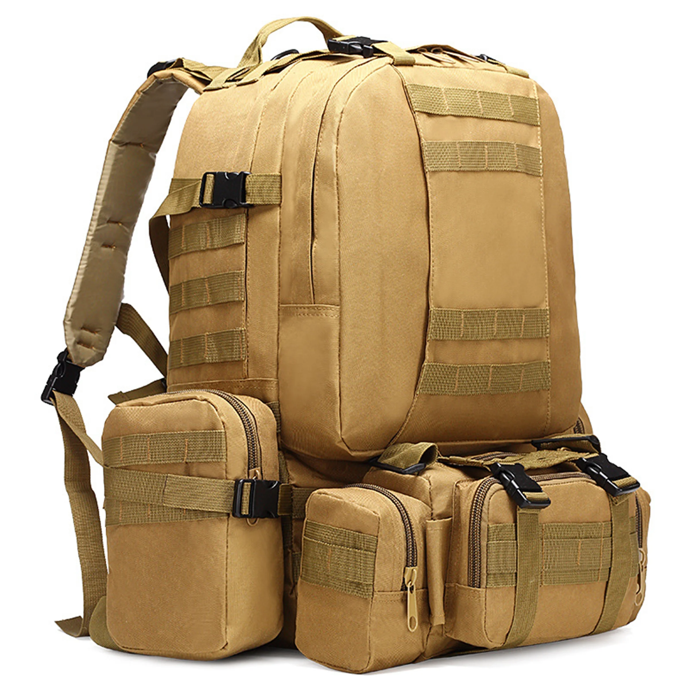 Lifesaving Green Admin Fabric Portable MOLLE System Oxford 55L Tactical Backpack Bag