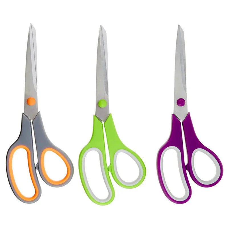 Wholesale New Trends red black stainless steel scissors for school with soft-grip handles