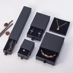 Custom Logo Printed Jewel Packs White Jewelery Pull Put Display Box Jewelry Gift Boxes