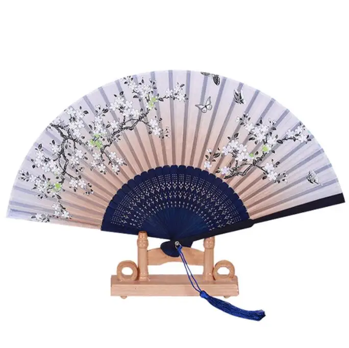 Wholesale custom cheap high quality bamboo hand folding paper fans for guests wedding gifts